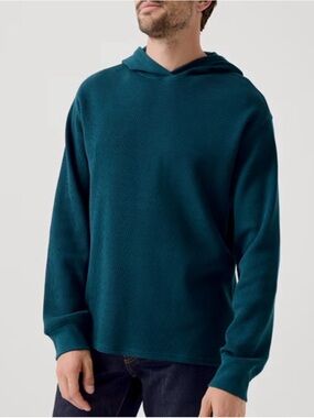 Pact Organic Cotton Men's Thermal Waffle Oversized Hoodie Size Large